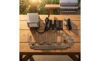 Adjustable Length Electric Rotisserie Kit Universal Rotisserie Kit with Electric Motor Powerful Easy to Use for Backyard Grilling