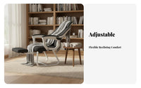Reclining Sled Base Chair Extendable Footrest Office Furniture for Study Room