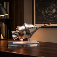 Capsule Model with Display Stand Detailed Spacecraft Model with Stand Silver-Toned for Collectors, Science Fiction Fans, Desk, Shelf, Office