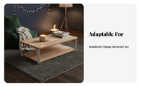 Sturdy and Stable Modern Minimalist Coffee Table Heavy Duty Rectangular Storage Coffee Table Easy to Assemble Living Room Furniture Rounded Corners for Apartment Dwellers, Homeowners, Office Workers, Small Areas, Lounge Area, Home
