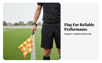 2 Pieces Referee Flag Set High Visibility Colors Linesman Flag Comfortable Sponge Grip Football Referee Equipment Set for Referees, Sports Training