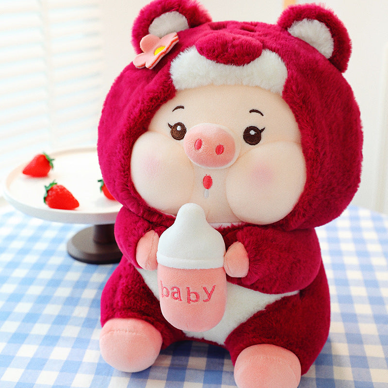 Transformable Pig Plush Toy Pillow for Girls' Birthday Gifts