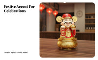 Brings Good Luck Chinese God of Wealth Statue Great Gift Idea Cai Shen Figurine Attracts Positive Energy for New Homeowners, Shop, Entryway