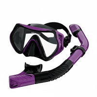 Set Anti-Choke Diving Visor and   Combo Leak-Resistant Panoramic View Diving Visor for Adults, Beginners, Beach, Swimming Pool