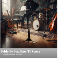 Lightweight Foldable Trumpet Stand Low Center of Weight Trumpet Stand Shielding Flocked Surface for Travel, Stage Performance