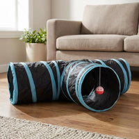 T-Shaped Feline Tunnel 80 Cm Long Crinkly Feline Tunnel Pet Toy Lightweight Cylindrical Openings for Indoor Play