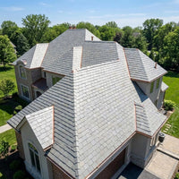 Grey Stone Roofing Shingles, 200cm Rectangular Snow Resistant Roof Tiles, Freezing Temperature & High Wind Protection, 7-9mm Thick