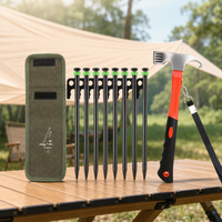 camping tent pegs and hammer set