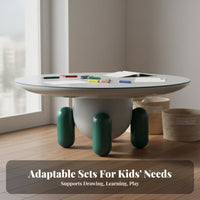 Kids Table and Chair Set Child Design Children's Art and Craft Desk Rounded Edges Wooden Play Table Set for Young Children, Daycare, Classroom
