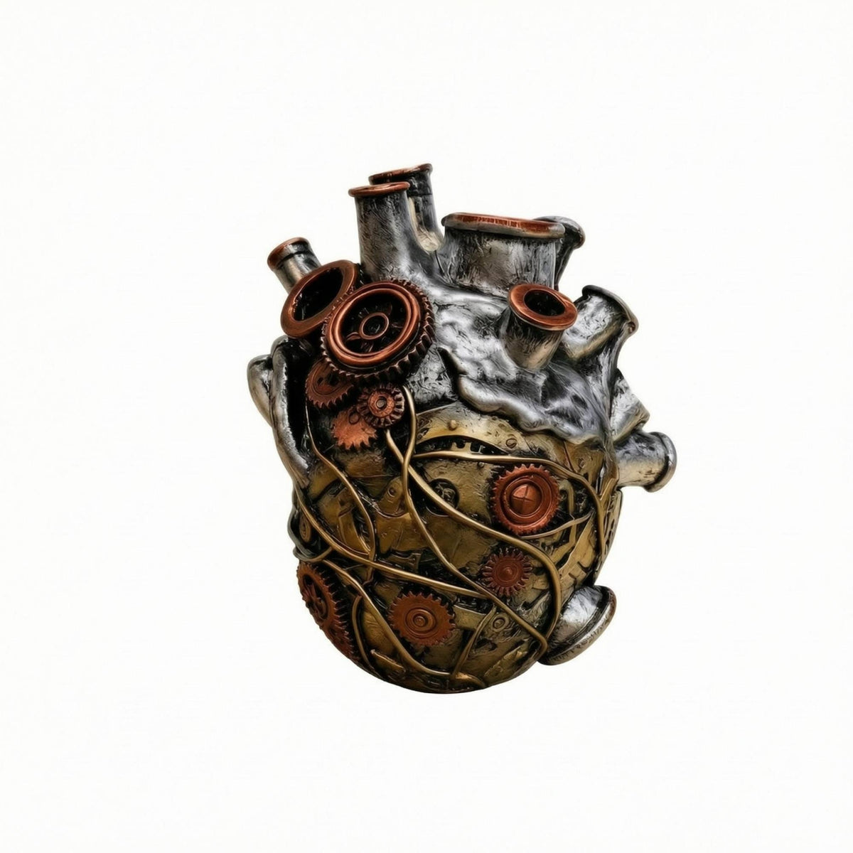 Steampunk Heart Vase Vintage Gear-Heart Vase Decorative Display