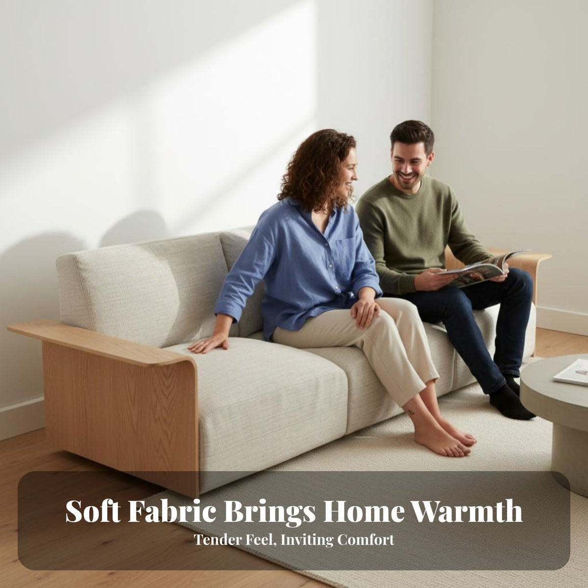 Wooden Base configurable Sofa Nordic design configurable Block Loveseat sturdy Wood Frame Living Room Furniture for Homeowners, Families, Showroom, Reception Area
