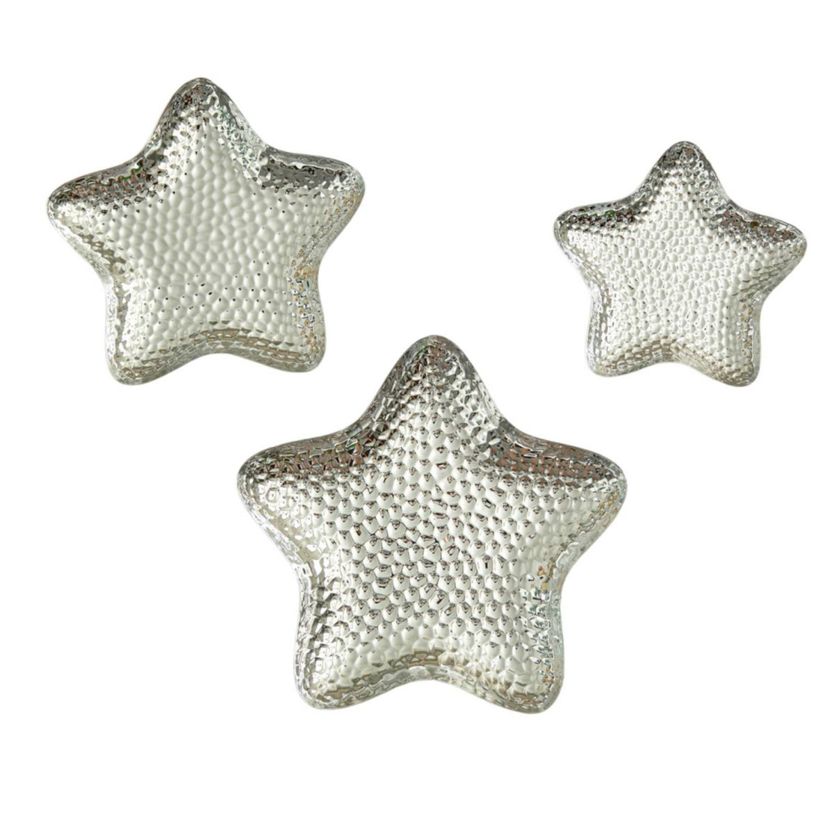 3 Pieces Wrought Iron Tray Raised Edges Star-Shaped Tray Ornamental