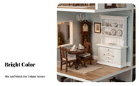 Dollhouse Display Cabinet Handmade 1:12 Scale Cabinet Opening Doors 1/12 Scale Dollhouse Hutch for Collectors, Hobbyists