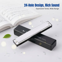 Tremolo Harmonica, 24 Holes, Multi-Key, Resin Comb, Performance, Beginner
