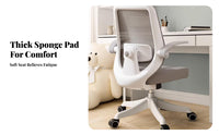 Ergonomic Rolling Chair with Flip-up Arms Height Adjustable Office Furniture Breathable spine supportrest 360-Degree rotate for Students, Teens, video game enthusiasts, Study Room, Bedroom