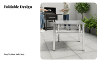 Foldable Design Collapsible Square Camp Table Space-Saving Portable Furniture Easy Storage sturdyDuty for outsidedoor lovers, Families, event Hosts, Dining, Barbecue, Patio, Camping