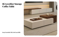 Nordic Design Low Rectangular Stand with Drawer Modern Design Center Table Minimalist Aesthetic Household Furniture Open Shelving for Apartment Dwellers, Renters, Homeowners, Living Room, Lounge Area