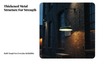 Waterproof Green Enamel Barn Light Dustproof Green Metal Shade Light Easy Installation for Outdoor, Workshop, Restaurant