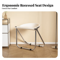 Foldable Minimalist Cylindrical Stool Portable Space-Saving Seat Lightweight Folding Chair Sturdy Construction for Cafe Owners, Design Enthusiasts, Dining Room, Small Apartments, Kitchen, Balcony