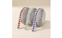 3 Pieces Self Sticky Rhinestone Strip Faceted Rhinestone Ribbon with Self Sticky Backing Diamond Trim Tape Sticker for DIY Enthusiasts, Crafters, Gift Wrapping