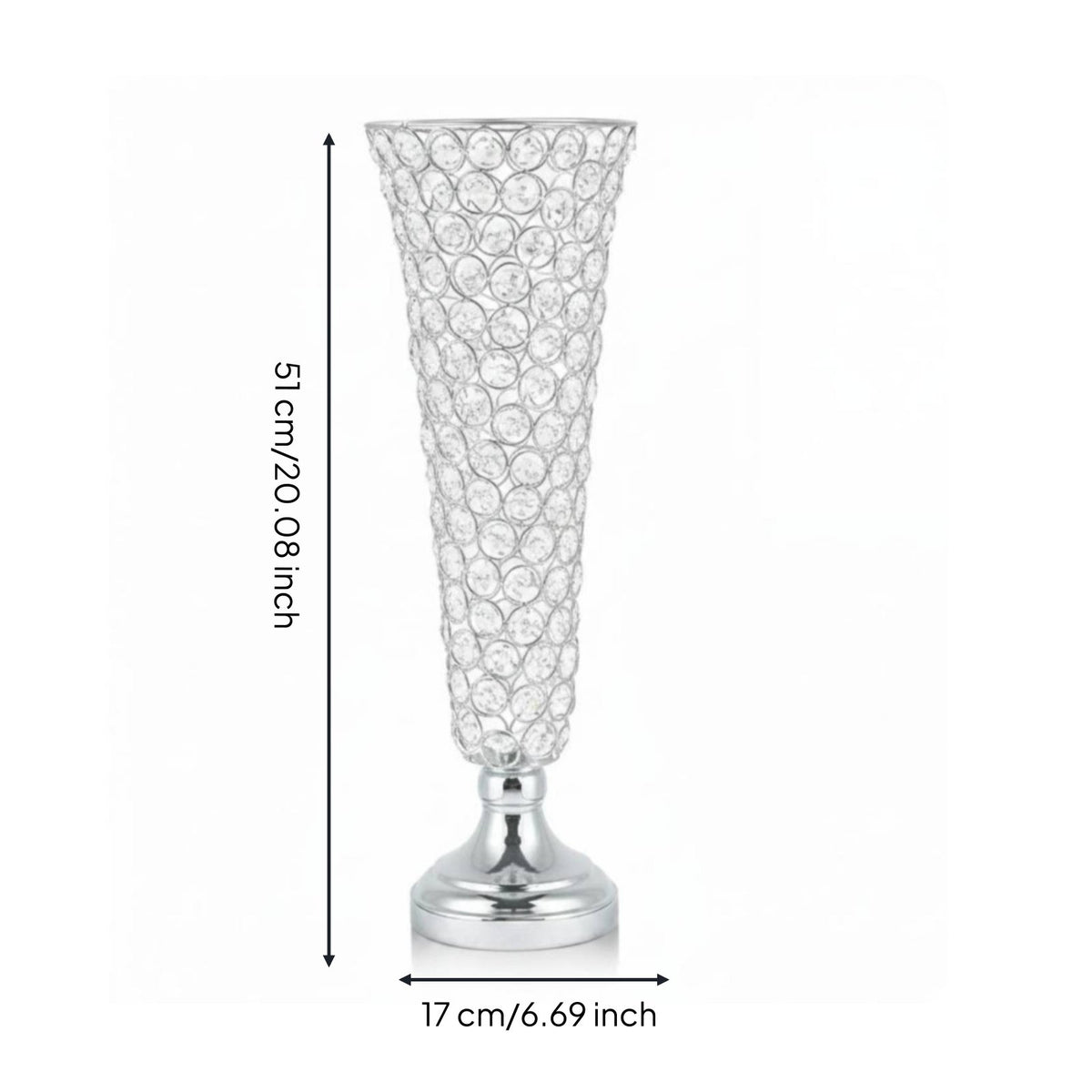 Elegant Crystal Vase Centerpiece Shiny Finish Wedding Centerpiece Vase Easy to Clean Crystal Flower Support for Banquet, Party, Birthday Celebration, Reception