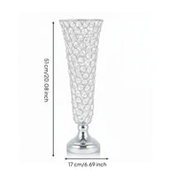Elegant Crystal Vase Centerpiece Shiny Finish Wedding Centerpiece Vase Easy to Clean Crystal Flower Support for Banquet, Party, Birthday Celebration, Reception