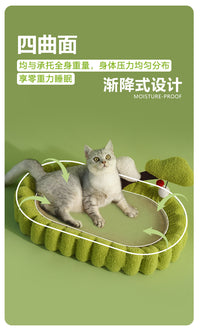 Money Tree Cat Toy with Large Oval Basin and Hemp Cat Nest Scratcher