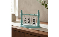 Freestanding Tabletop Date Card Calendar Smooth Finish Wooden Flip Calendar Decorative
