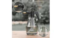 Handheld Pump Sprayer with Brass Nozzle Portable Pressurized Spray Bottle Compact Water Spray Bottle with Wand Translucent for Gardeners, Homeowners, Garden, Patio, Balcony, Greenhouse