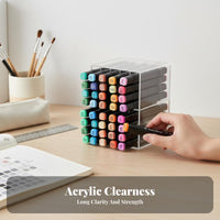 Multi-Slot Marker Rack Clear View Multi-Compartment Holder Space-Saving