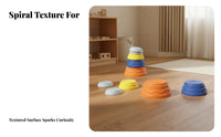 Indoor & Outdoor Use Balance Stepping Stones Textured Surface Kids Balance Stepping Stones Builds Coordination Active Play Equipment Varied Heights for Preschoolers, Toddlers, Children 3+, Backyard, Playroom, Kindergarten