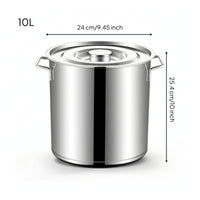 Heavy Duty Soup Pot with Lid Food Grade Stockpot with Stainless Steel Lid Long-Lasting Stainless Steel Stockpot Thickened for Catering