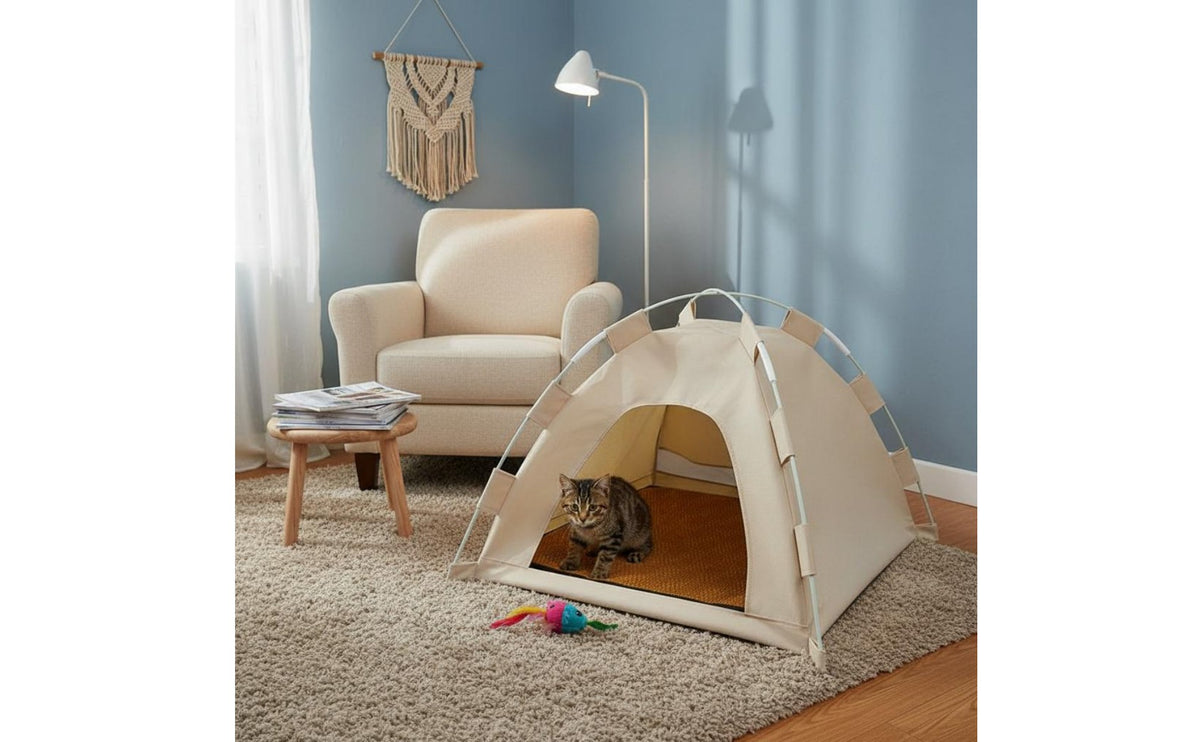 All Seasons Cat Tent House Washable Enclosed Pet Bed Breathable Foldable Cat Tent Stable Structure for Cats, Kittens, Travel, Camping
