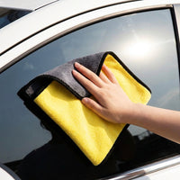 400 GSM Microfibre Cloth and Car Drying Towel, Thick Microfibre Cloth for Car Glass Surfaces and Exterior, High Absorbency Cleaning, 30cm x 40cm