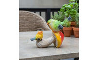 Colorful Bird and Mushroom Decor Bright Colors Birds on Mushroom Figurine Weather Resistant Lawn Ornament for Patio