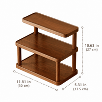Walnut Wood Desk Shelf, Minimalist Monitor Stand for Home Office, Reinforced Desktop Organizer Tabletop Shelf