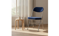 Foldable Design Upholstered Folding Chair Space-Saving Corduroy Accent Chair Multi-Purpose Household Furniture for Dining Room, Home Office, Balcony