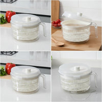 Salad Centrifuge with Handle Multifunctional Salad Washer and Dryer Quick Vegetable Washer with Basket for Meal Prep