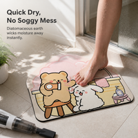 Irregular Diatomaceous Earth Bath Mat - Non-Slip, Super Absorbent, Quick Dry Bathroom Floor Mat