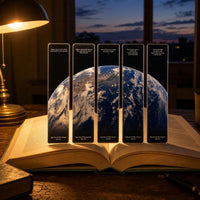 Translucent Frosted Bookmark Set - Universe, Moon, Stars, Clouds, and Landscape Designs