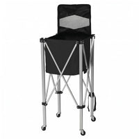Mesh Lid Ball Cart Aluminum Alloy Foldable Ball Cart Caster Wheels Rolling Storage Basket
