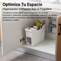 Plastic Storage Box, Narrow Minimalist PP Organizer, 35x11.5x23.5cm, for Cabinet and Home