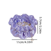 Decorative Bow Petal-Shaped Jewelry Box Open Top Ruffled Jewelry Box Tabletop Organizer Home Accessory