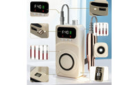 Cordless Portable Nail Drill with Light Stepless Speed Nail Drill Machine with Bits Low Heat Rechargeable Manicure Set Professional for Beginners, Travel