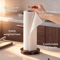 Dining Table 304 Stainless Steel Paper Towel Holder for Home Use, Freestanding Kitchen Countertop Stand and Tissue