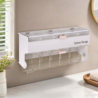 Wall-Mounted Storage Box Divided Wall Storage Box Transparent Container for Cabinet Door, Closet