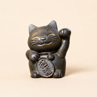 Cat Desktop Ornament Artisanal Appearance Rust Finish Cat figurine Ornament Raised Paw for Desk