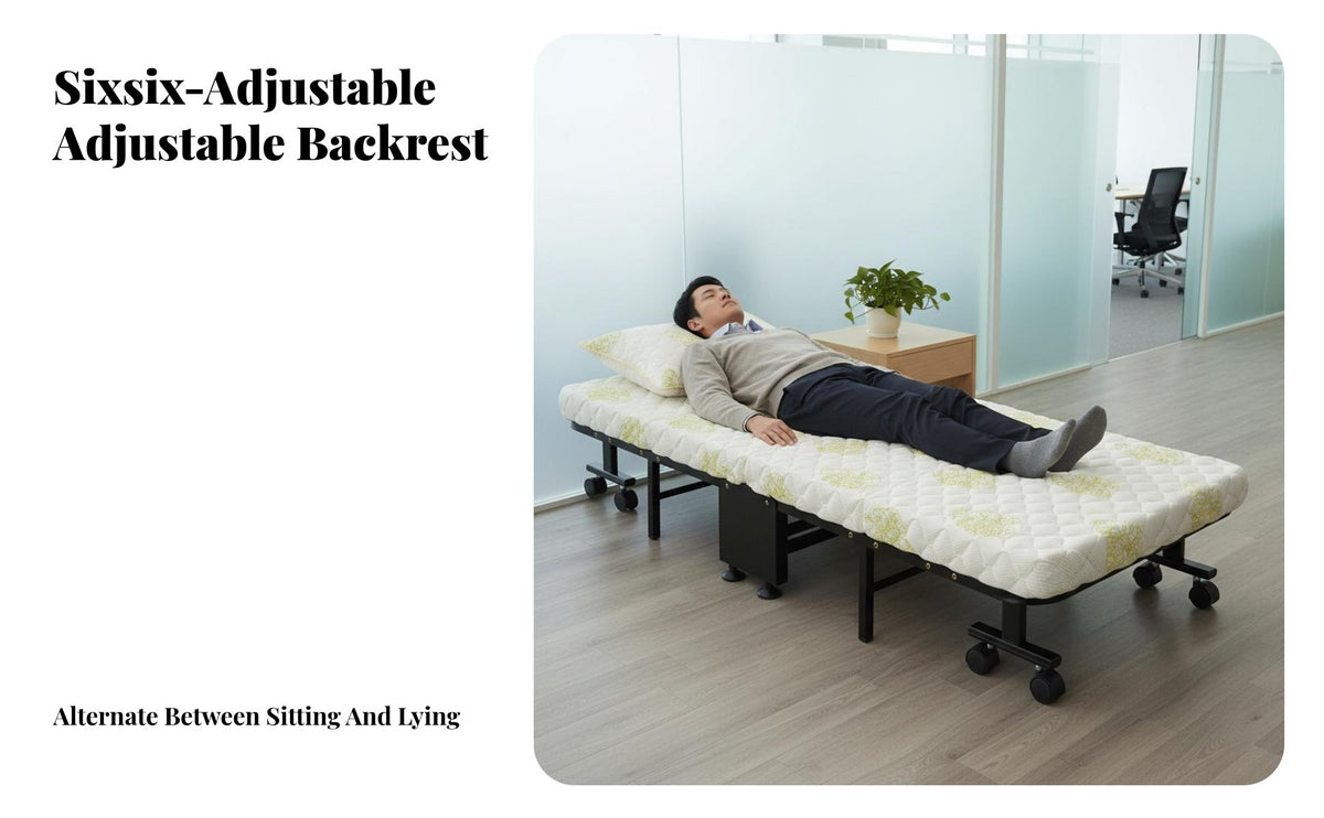 Four-Fold folding bed Foldable Design Adjustable Reclining folding bed Multi-Functional Folding Bed for Office Workers, Caregivers, Hospital, outing, Outdoor