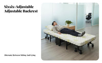 Four-Fold folding bed Foldable Design Adjustable Reclining folding bed Multi-Functional Folding Bed for Office Workers, Caregivers, Hospital, outing, Outdoor