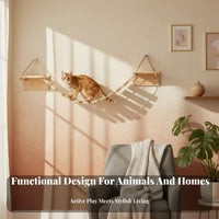 Wall-Mounted Cat Bridge Space-Saving Wall Mounted Cat Bridge Easy to Install Pet Furniture for Kittens, Small Pets, Indoor, Indoors, Living Room